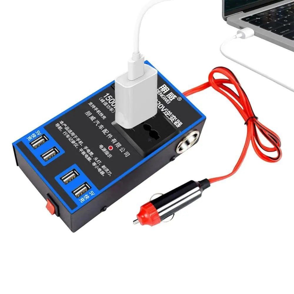 Image de Prise 1500w de voiture et quatre tête USB 12 V - Unbranded