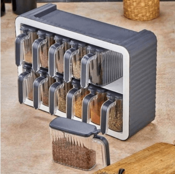 Image de Rangement 12 pièces autocollants avec couvercles et cuillères - Unbranded