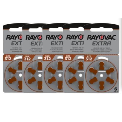 Image de Rayovac Aide Auditive 1.45v Size 312 PR41 //5 Pack x6 Piles - Unbranded