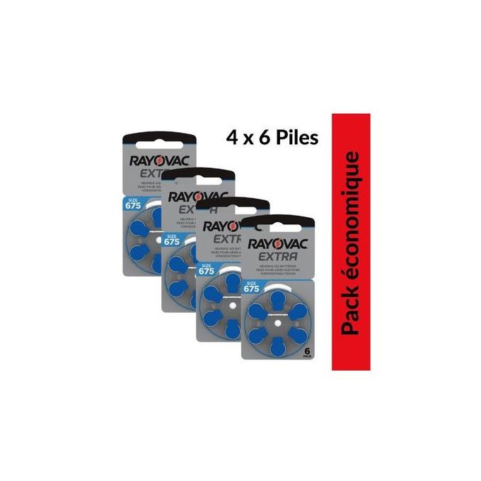 Image de Rayovac pack 4 x 6 piles auditives 675 Extra advanced Pack 4x6 - Unbranded