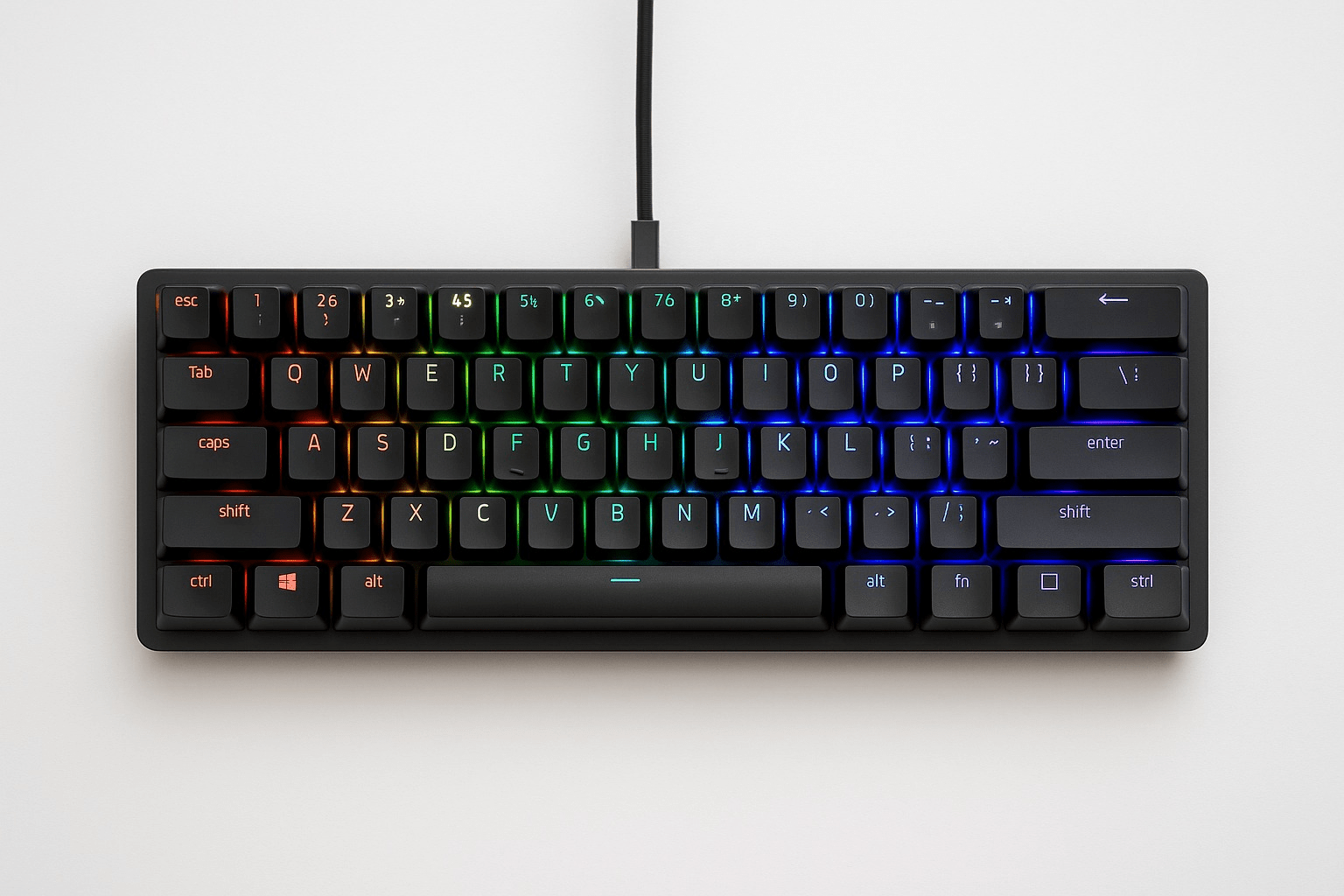 Razer Huntsman Mini – Clavier Gaming Mécanique 60 % RGB Chroma, Switchs Optiques Razer, USB‑C Détachable