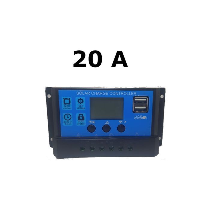 Image de Régulateur de charge PWM 20A régulateur de charge énergie solaire 12v 24V - Unbranded