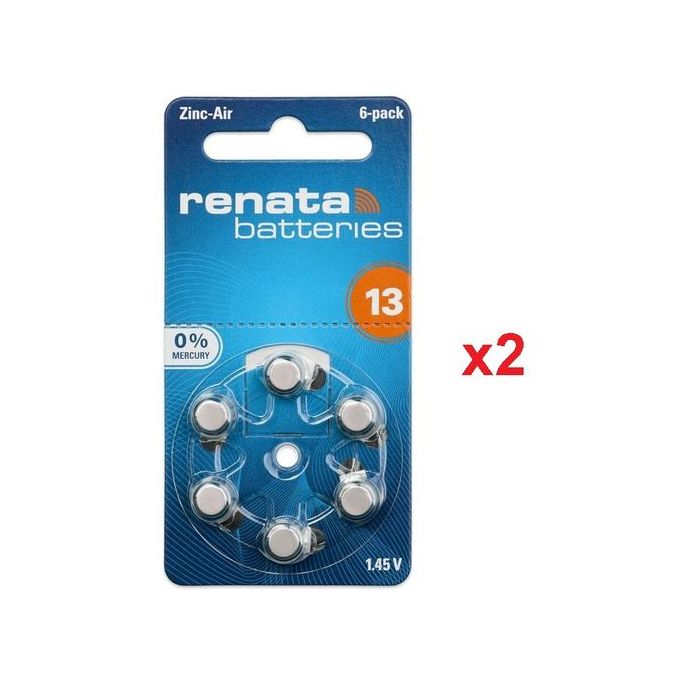 Image de Renata Zing Air Batterie PR48 //12 Piles Aide Auditive 1.45v Taille 13 - Unbranded