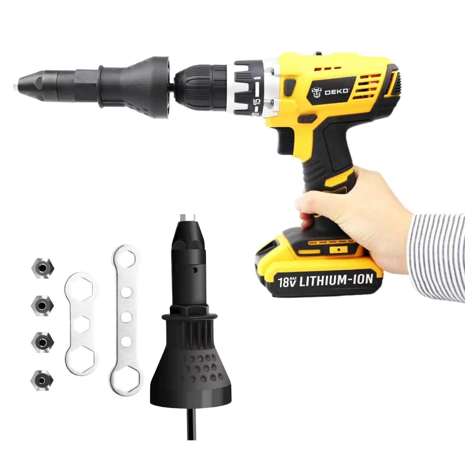 Image de Riveteuse professionnel pour perceuse, Adaptateur de riveteuse électrique - Unbranded