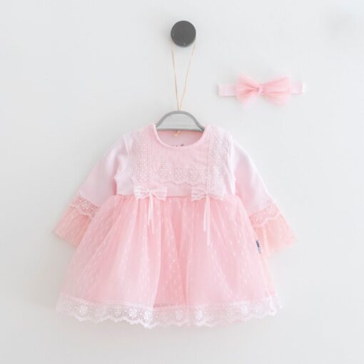 Image de Robe fillette en tulle féerique Broderie Anglaise rose - Unbranded