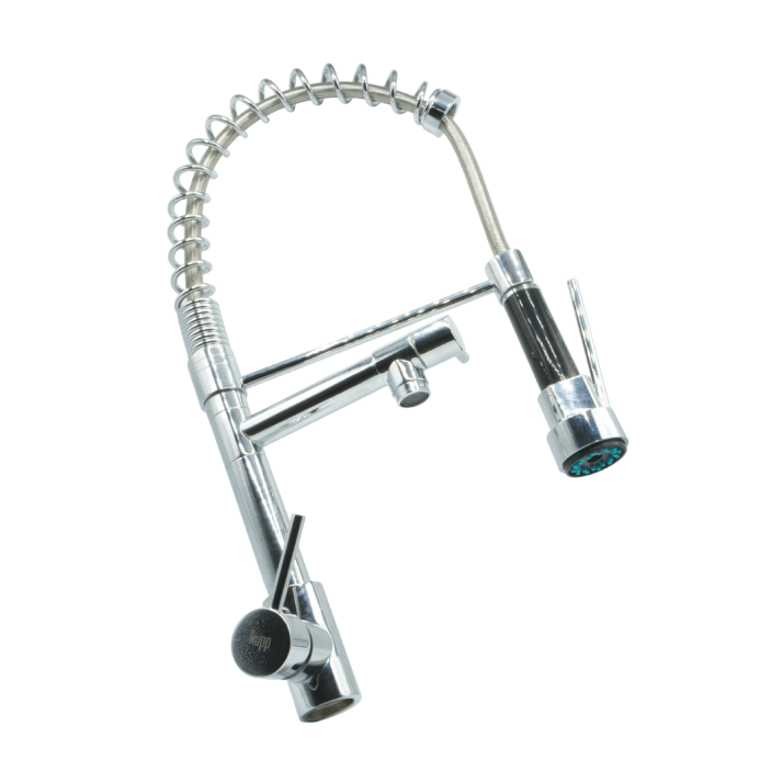 Image de Robinet Cuisine Mitigeur avec douchette Moderne Bec Haut en Laiton Rotatif 360°