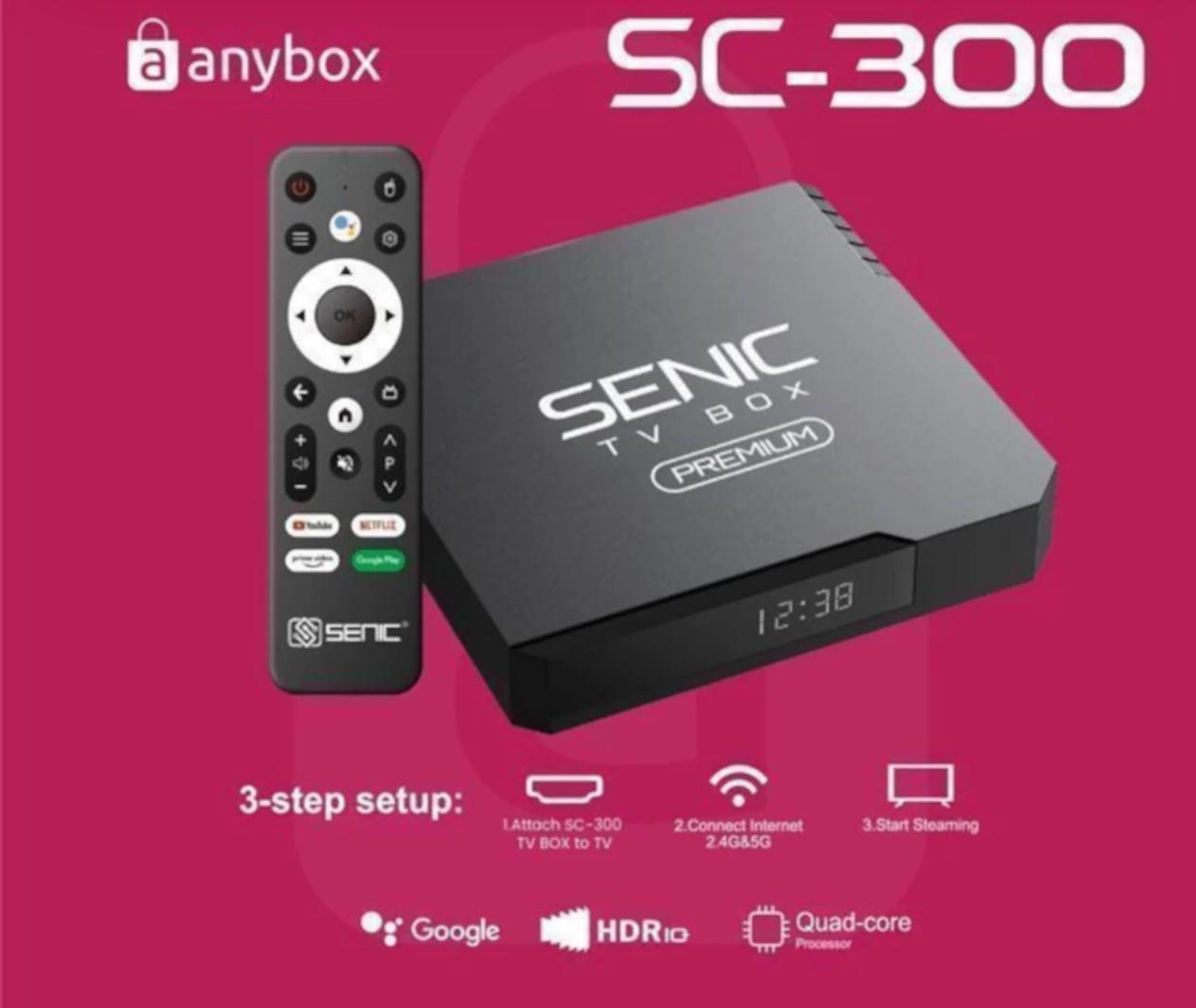 Senic SC-300+ Smart TV BOX Android 14 - 2025 Dual Wifi 5Ghz 2Go+16Go 4K Ultra HD