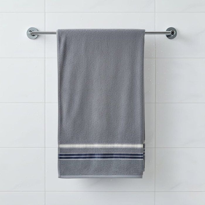 Serviette de toilette - AYA HOME - Bleu - Coton doux - Absorbant - Uni