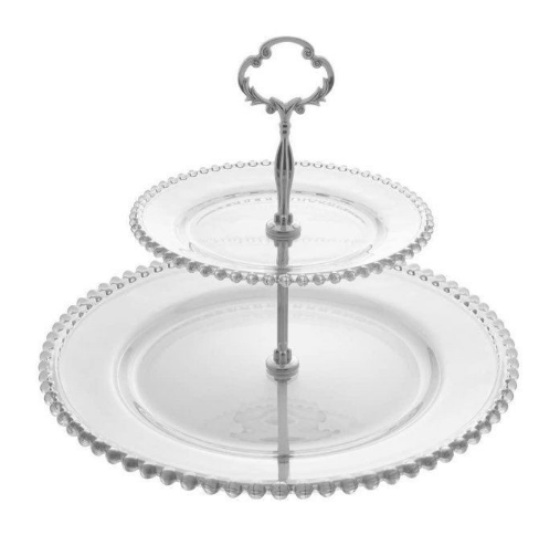 Image de SERVITEUR EN VERRE CRISTAL 1 ER NIVEAU 31CM ET 12EME NIVEAU 9 CM - Unbranded