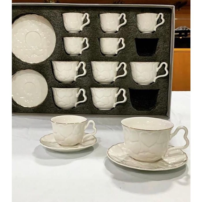 Image de Set de café  - 24 pièces - 6 petites tasses - 6 grandes tasses - Design chic - Unbranded