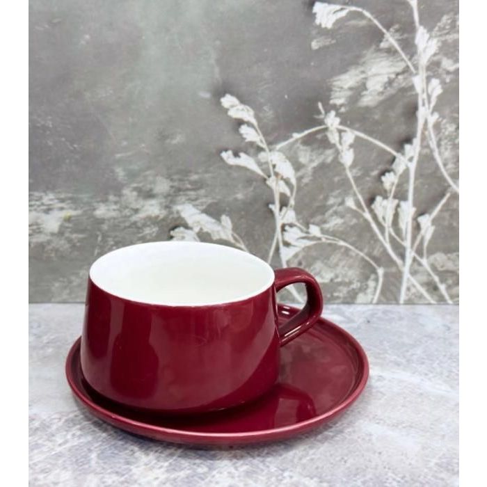 Image de Set de Tasses à café - 250ML - Couleur bordeaux - 6 pièces - Accessoires de cuisine - Unbranded