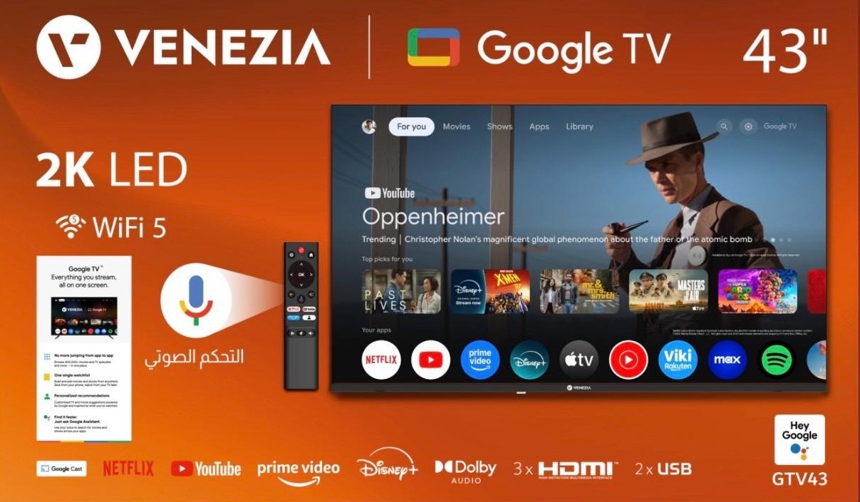 Image de SMART TV -VENEZIA 43'' Google tv 2K Recepteur integré - Unbranded