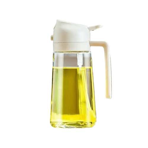 Image de Spray de aceite de oliva - Botella de aceite de 15.9 fl oz/16 oz y recipiente de aceite, botella de vidrio con spray de niebla fuerte (blanco) - Unbranded
