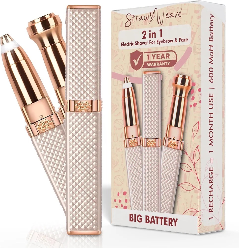 Image de STRAW&amp;WEAVE – Épilateur 2 en 1 Compact pour Sourcils et Poils de Nez - Unbranded