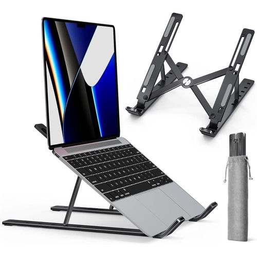 Image de Support en Aluminium Pour PC Portable Tablette iPad MacBook Bureau Pliable Solide Réglable - Unbranded