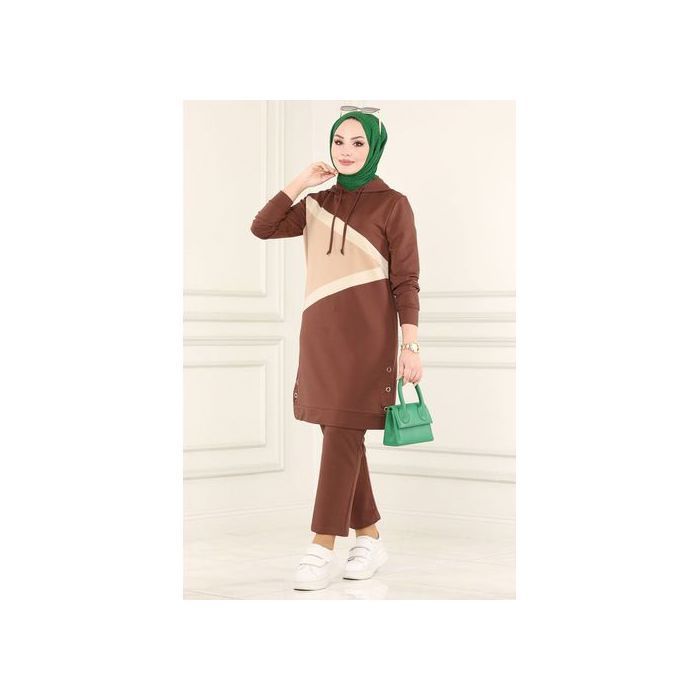 Image de Survêtement 2 Pièces Ensemble Jogging Hoodies Femmes Ref 61 - Marron - Unbranded