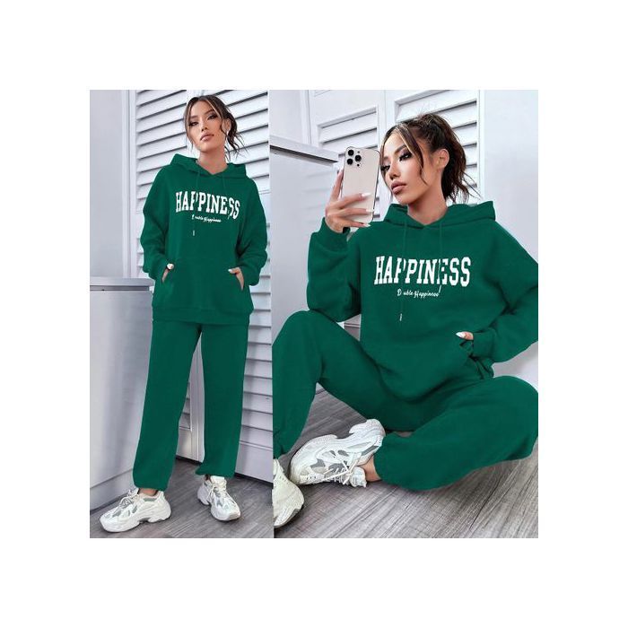 Image de Survêtement 2 Pièces Ensemble Jogging Tracksuit Hoodies Femmes Ref 54 - Vert