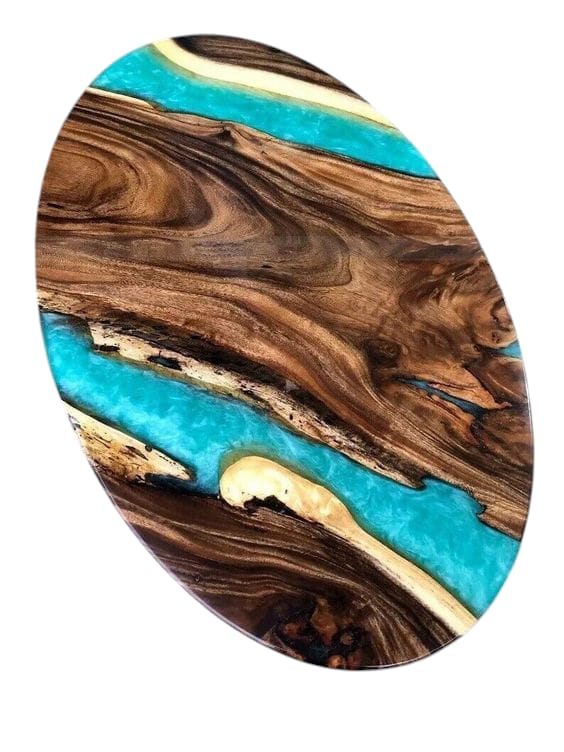 Image de table epoxy avec bois noyer - Unbranded