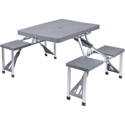 Image de Table Pliante Avec 4 Chaises Pliable Pour Pique Pique Camping Table Pliante - Unbranded