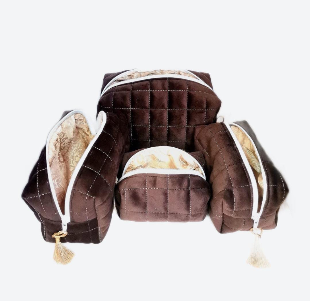 Image de Trousse à Cosmétiques  - Marron - Tailles XL, L, et M - Unbranded