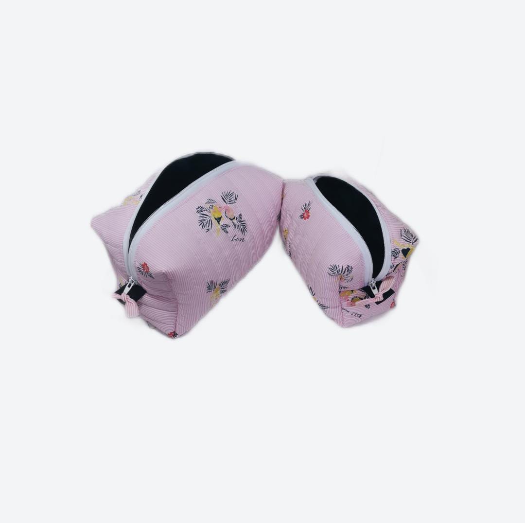 Image de Trousse à Cosmétiques - Rose Bébé - Tailles XL et L - Unbranded