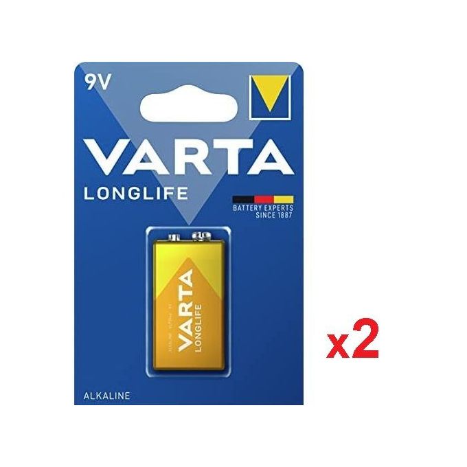Image de VARTA 2 Piles 9v Longlife Alkaline // 2 Piles Alcaline 9 volt 6LR61 - Unbranded