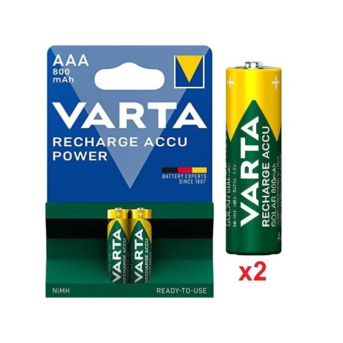 Image de VARTA 2 Piles Rechargeables // Batterie AAA Capacité 800 mAh 2 unités - Unbranded