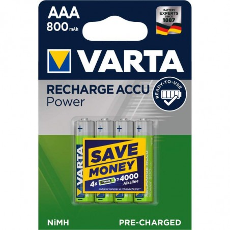 Image de VARTA 4 Piles Rechargeables AAA 800 mAh // Blister 4 Piles - Unbranded