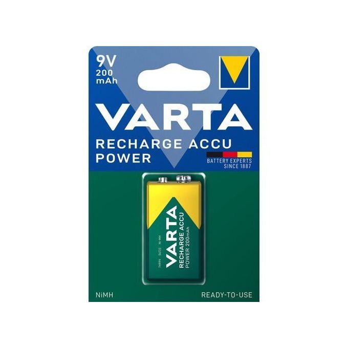 Image de VARTA batterie 9V rechargeable Accu Power 200mah auto-décharge nimh 9v - Unbranded