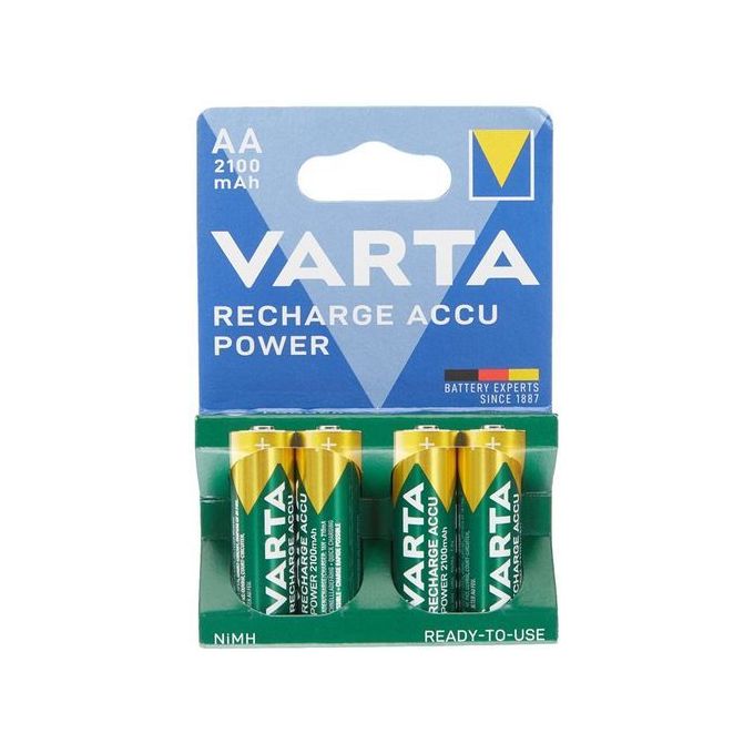 Image de VARTA Blister de 4 Piles Rechargeables Capacité 2100 mAh // 4 Piles Taille AA