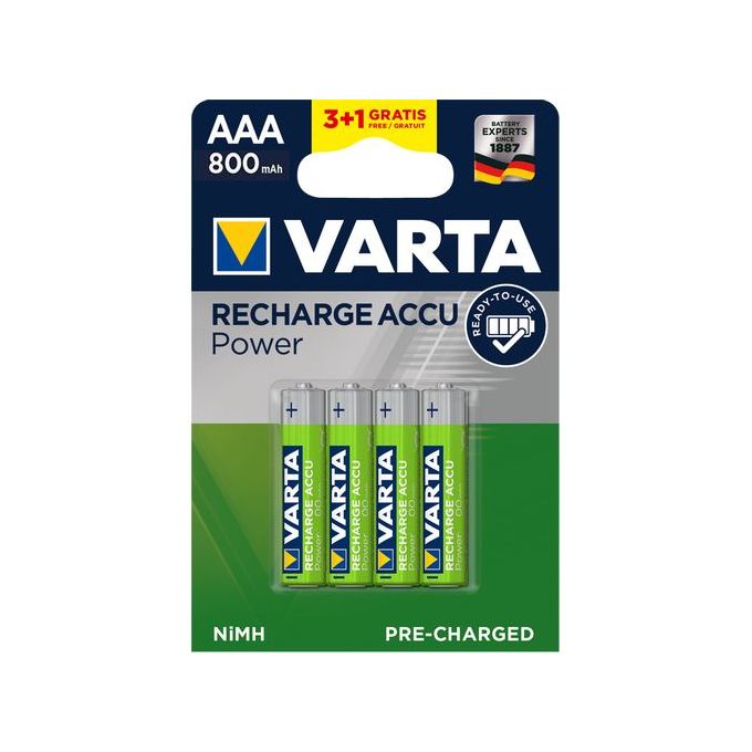 Image de VARTA Recharge Accu Power // 4 Piles Rechargeables AAA 800 mAh - Unbranded