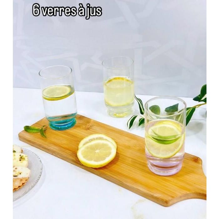 Image de Verres à eau ou jus - Set de 6 - 11x6cm - 300ml - Verre durable - Unbranded