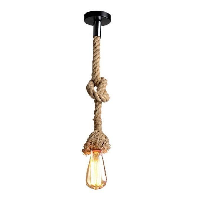 Image de Vintage Suspension Vintage Corde Edison + Lampe à Filaments ST64 LED offerte - Unbranded